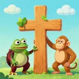 photo of a cross of pepe the frog and a monkey