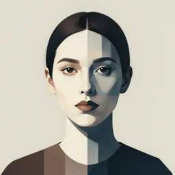A geometric portrait of a female