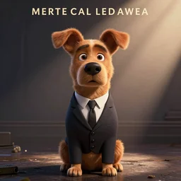 dog in suit, secret agent, pixar movie poster