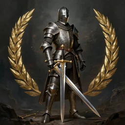 Portrait of a highly detailed knight holding a large sword, full body, fine art, awesome fantasy book cover on Pinterest, award winning, dark fantasy landscape, fantasy magic, intricate, elegant, sharp focus, cinematic lighting, highly detailed, digital painting, concept art, art by WLOP and Artgerm and Greg Rutkowski, masterpiece, trending on artstation, 8K