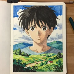 bad front facing anime art, drawn by inexperienced 1 3 - year - old in class in 2 0 minutes
