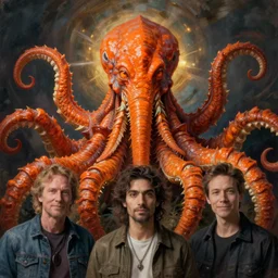 zoological portrait of orange cthulhu by kuldar leement and ruan jia and brad rigney and james jean