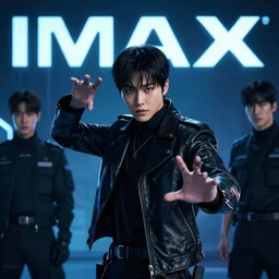 nct's kim doyoung playing the role of an assassin with psychokinetic abilities in an imax enabled film, promotional stills, in 4 k, hyperrealistic, incredibly detailed