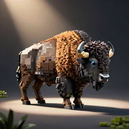 voxel art bison