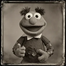 tintype photo of a muppet