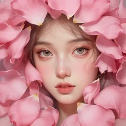 pink petals with a ahape of a wonderful goddess, intricate, elegant, highly detailed, wonderful eyes, sweet, digital painting, artstation, concept art, smooth, sharp focus, illustration, art by artgerm and greg rutkowski and alphonse mucha and william - adolphe bouguereau
