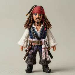 davy jones from pirates of the caribbean made out of wool, photography