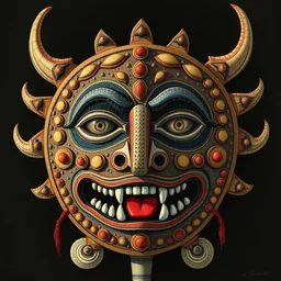 tribal mask illustration by michael hutter and junji ito - n 3