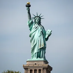a demolished and ruined statue of liberty