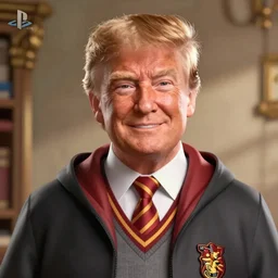 a screenshot of donald trump in the video game ps 1 harry potter. 3 d rendering. unreal engine. amazing likeness. very detailed. cartoon caricature