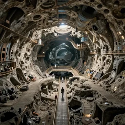 underground city, another inverted upside down above, artstation