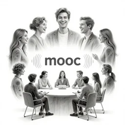 symmetry! portrait of multiple human silhouettes, laughing posing meeting, video, sound, text, graphics, mooc, organic and intricate, elegant, highly detailed, concept art, smooth lines, sharp focus, illustration, shadows, drawn with thin colored pencils on white, 8 k
