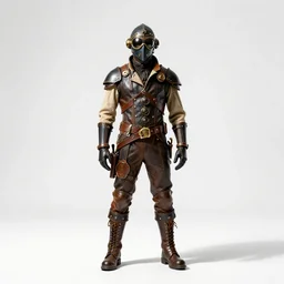 noble steampunk aviator, studio photography, full body, standing, isolated on a pure white background, centered, whole figure in frame, sharp focus, studio lighting
