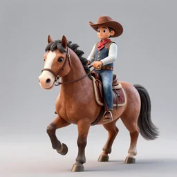 horse as a rider, cowboy on all fours as a horse, adorable and whimsical, fantasy, adorable, unreal engine, octane render, sharp focus, high contrast, matte painting, art by bob eggleton