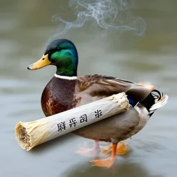 duck smoking a fat joint