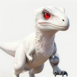 a white raptor with red eyes, highly detailed, digital art, sharp focus, trending on art station, anime art style