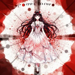 album cover art for princess over tessellation red white grey black by akihiko yoshida
