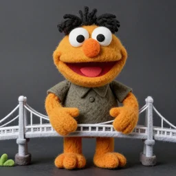 sam porter bridges as a muppet. highly detailed felt. hyper real photo. 4 k.
