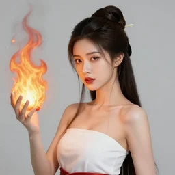 a beautiful woman as an fire elemental