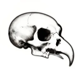 skull in the shape of a bird's head