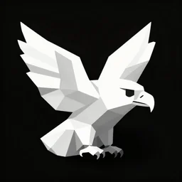 2 dimensional, vector, low poly, eagle icon, black background, cgsociety, artstation