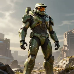 concept art of heavy powered armor in the style of Halo/Mass Effect