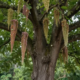 realistic photo of big tree giving colorful pearls as fruits, sharp focus, in the style of greg rutswoski, very hyper realistic, highly detailed, fantasy art station