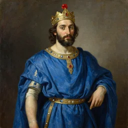 king of dahomey in blue robes, 1905, highly detailed, oil on canvas, by ilya repin