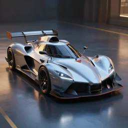 cyberpunk quadra GT racecar, with realistic reflections, realistic scene, photorealism, 4k resolution