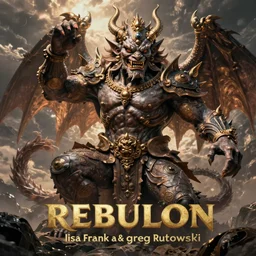 rebulon the ancient demon, by lisa frank and greg rutkowski, masterpiece concept art, 8 k, intricate detail, cinematic lighting, epic pose, deep colors, majestic view