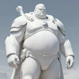 epic massive white fat soldier, white color, scifi, serene, refined, by swang, wlop, peter mohrbacher, jakub rebelka, visually stunning, beautiful, masterpiece