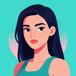 a portrait of ava from ex machina, in retro colors, synthwave style, 2 d digital vector art