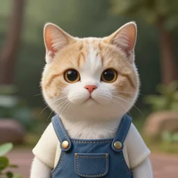 very beautiful portrait of an extremely cute and adorable cat wearing overalls, smooth, perfect face, fantasy, character design by mark ryden and craola, sharp focus, concept art, intricate detail, cinematic lighting, hyperrealistic, 5 0 mm, diorama macro photography, 8 k, nature
