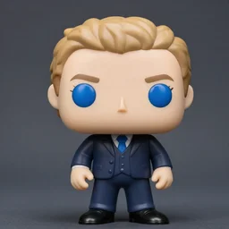 the most beautiful funko pop of mc boing, casual elegant suit, blue moe eyes, angelic detail