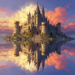 the great caslte of doom in the background, art by donato giancola and greg rutkowski, digital art, trending on artstation, symmetry!!, epic composition, wide angle shot, colorful skies