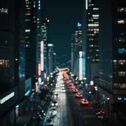 a night futuristic city, night, lit by neons, moody, cinematic colors, bokeh