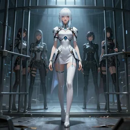 ethereal cyberpunk princess in a prison, extremely detailed, sharp focus, wide view, full body shot, smooth, digital illustration, by lisa perrin!!!!, dan mumford, james jean, by rossdraws, frank franzzeta, sakimichan