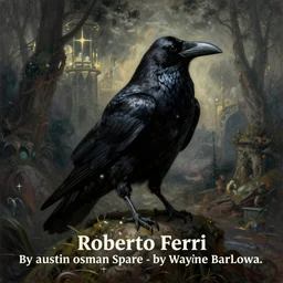 the raven, by roberto ferri, by austin osman spare, by wayne barlowe, detailed painting, mystical, occult