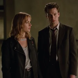 Alicia Vikander and Patrick Bateman in American Psycho (1999)