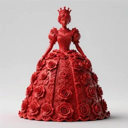 a beautiful render of catholic rococo roses veiled red queen sculpture with symmetry intricate detailed,by Lawrence Alma-Tadema and aaron horkey and NekroXIII and Billelis and peter gric,Trending on artstation,ZBrush,maximalist,glittering,gold,silver,ivory,hyperreal,golden ratio,cinematic lighting