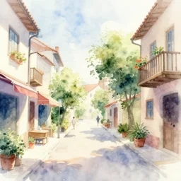 street summer watercolor light color on artstation