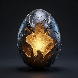 a mystical dragon egg shining in the dark. symmetrical. octane render, award winning render, adoptable, artstation, deviantart 8 k
