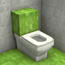minecraft grass block toilet