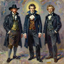 impressionist brushstrokes!!!! beeple and richard schmid and jeremy lipking victorian loose genre loose painting full length portrait painting of a victorian male vampire