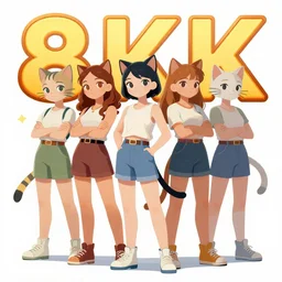 cat girls are real, 8k, 4k, trending on artstation, by Paolo Eleuteri Serpieri