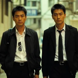 a film still from infernal affairs ( 2 0 0 2 )
