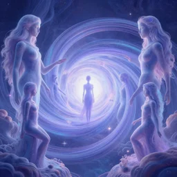 psychedelic realm possessed by astral beings trying to escape the end of time while wrapping around each other in a significantly meaningful exodus h. r. giger junji ito lisa frank andree wallin