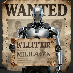a cyborg agent looking for a big criminal to claim his big bounty and be a millionaire