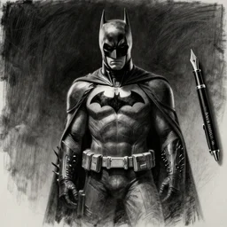 travis scott as batman, by weta digital, by weta fx, illustration, graphite, fountain pen, still - life, concept art, digital art, cinematic, wide angle, tones of black in background