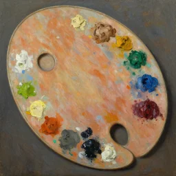 old master oil painter paint palette